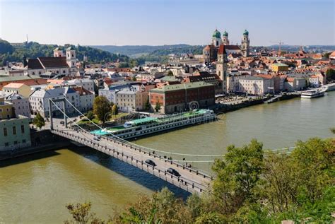 Danube in Passau stock image. Image of hall, danube, church - 96978745