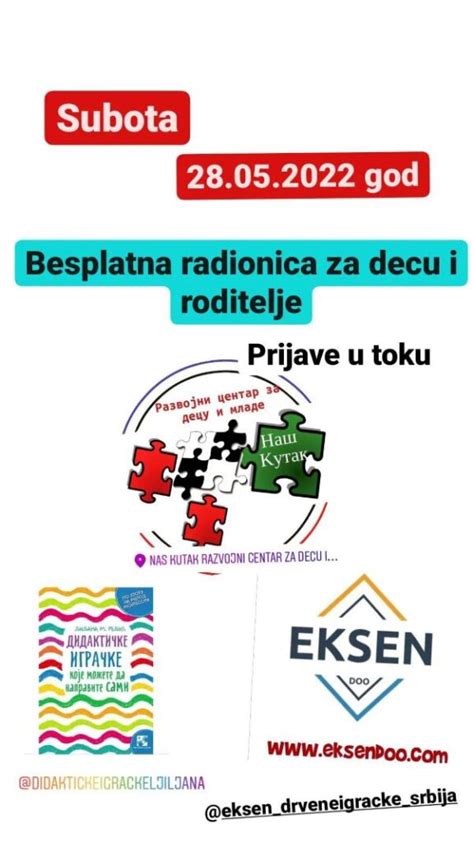 Uradi Sam Besplatna Radionica Za Decu I Roditelje