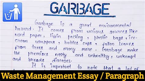 Uses Of Garbage Essay In English Waste Management Paragraph Garbage