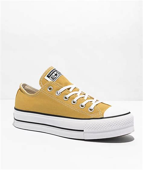 Converse Chuck Taylor All Star Lift Low Thrift Yellow Platform Shoe