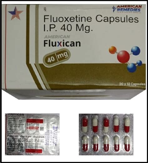 Fluxican Fluoxetine 40 M G Capsules American 20x10 Cap At Rs 87