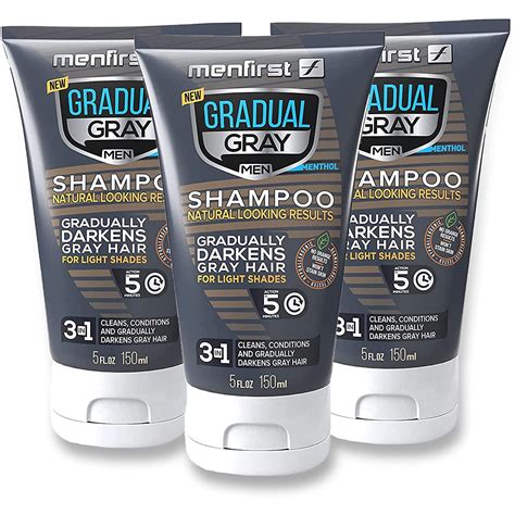 Menfirst Gradual Gray 3 In 1 Hair Darkening Shampoo And Conditioner For Men With Light Shades