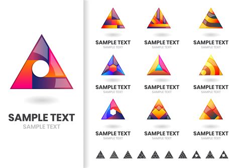 Set Of Triangular Logo Shapes Vector Art At Vecteezy