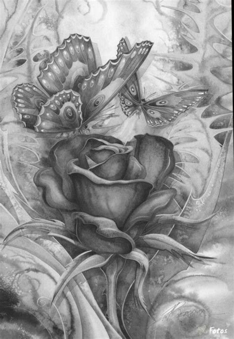 Bergsmatv Butterfly Art Grayscale Coloring Art