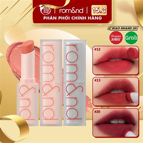 Son thỏi Romand New Zero Matte siêu lì mịn nhẹ môi xinh 3g hàng Auth có