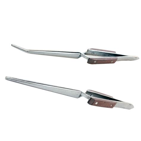 Set Of Fiber Grip Cross Lock Tweezers Soldering Self Closing Straight