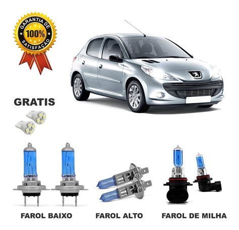 Kit Lampada Super Branca Peugeot 207 Farol Alto Baixo Milha R 84 67