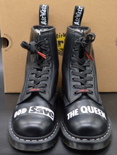 Dr Doc Martens God Save The Queen Sex Pistols Aw Black Boots