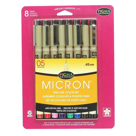 Sakura Pigma Micron Pen Set, 8-Colors, 05 - Walmart.com - Walmart.com