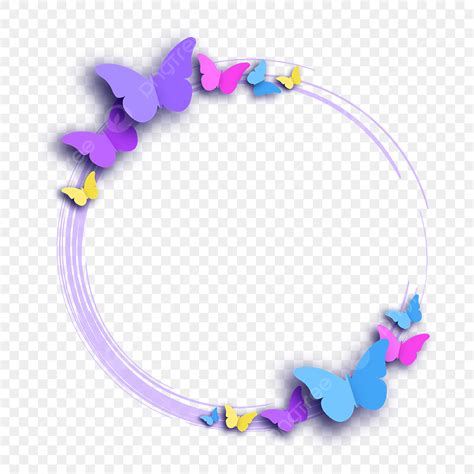 Butterflies Circle Vector Design Images Circle Frame With Butterflies