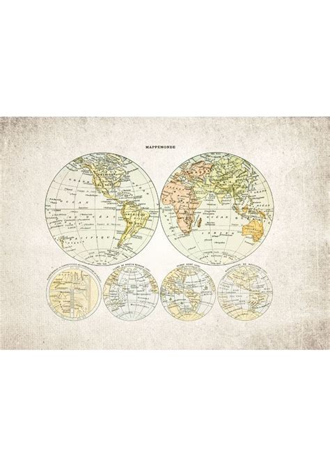 1800s World Map Giclee Print | Maps Wall Art & Prints from Vintiko