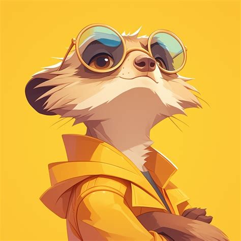 Un Gil Actor Suricata Al Estilo De Las Caricaturas Vector Premium