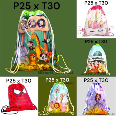 Jual Tas Souvenir Ulang Tahun Anak Tas Ultah Model Serut Tas Souvenir