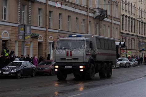 Saint Petersburg, Russia - 31 January 2021: National Guard of the Russian Federation or ...