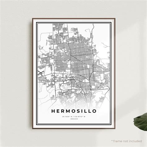 Hermosillo Map Print Hermosillo Street Map Postermexico - Etsy