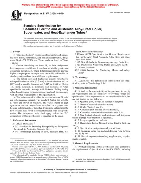 ASTM A213 A213M 04b Standard Specification For Seamless Ferritic And