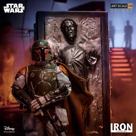 Iron Studios Boba Fett And Han Solo In Carbonite Deluxe Art Scale