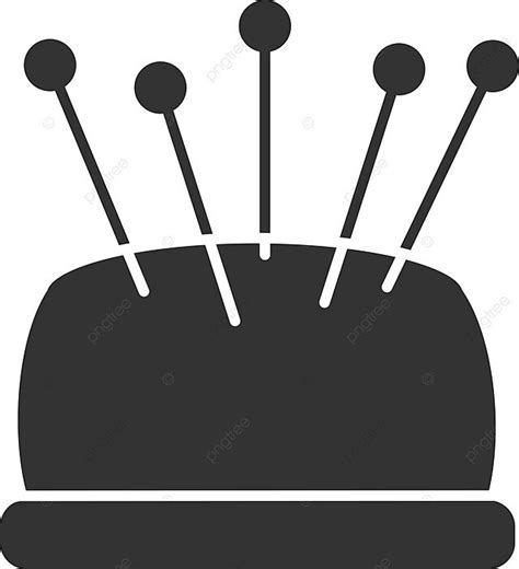 Pincushion With Pins Glyph Icon Pictogram Textile Design Vector