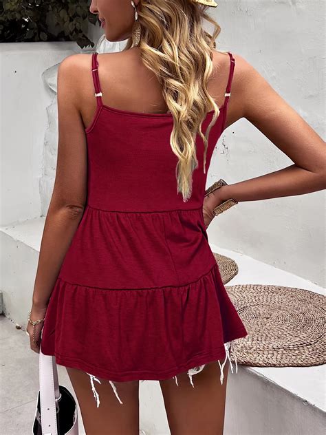 Knitted Tassel Cami Top Casual Ruffle Hem Vacation Tank Top Women S Lingerie Underwear