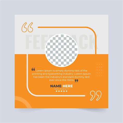 Customer Feedback Testimonial Template Vector With Star Ratings Client