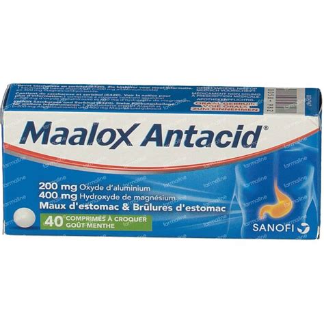 Maalox Antacid 200mg400mg Brandend Maagzuur 40 Kauwtabletten Hier