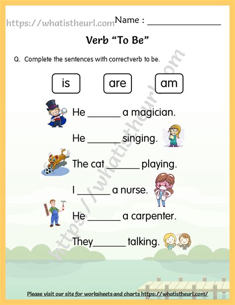 Verb To Be Worksheets For Grade 1 2 Your Home Teacher