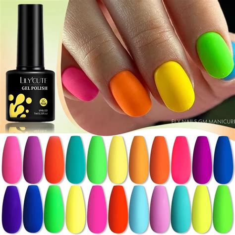 LILYCUTE 7ML Light Pink Green Yellow Gel Nail Polish Spring Summer