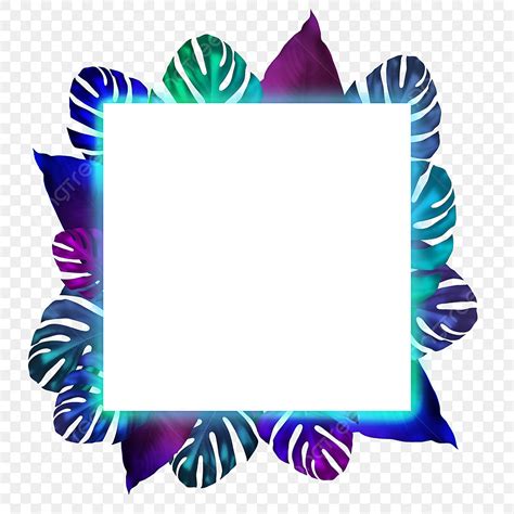 Tropical Leaves Border Hd Transparent Neon Light Effect Tropical