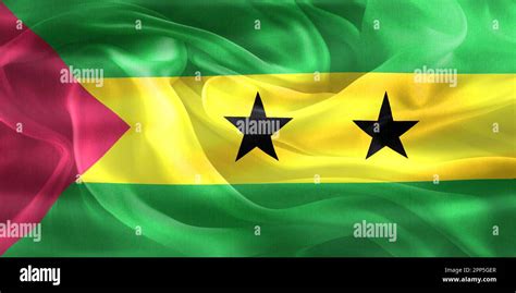 3D Illustration Of A Sao Tome And Principe Flag Realistic Waving