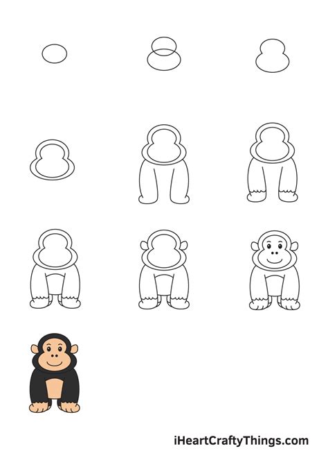 Gorilla Drawing - How To Draw A Gorilla Step By Step