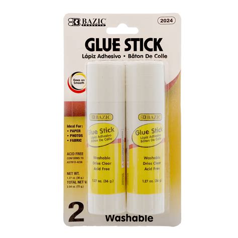 Bazic 127 Oz 36g Glue Stick 2pack Bazic Products