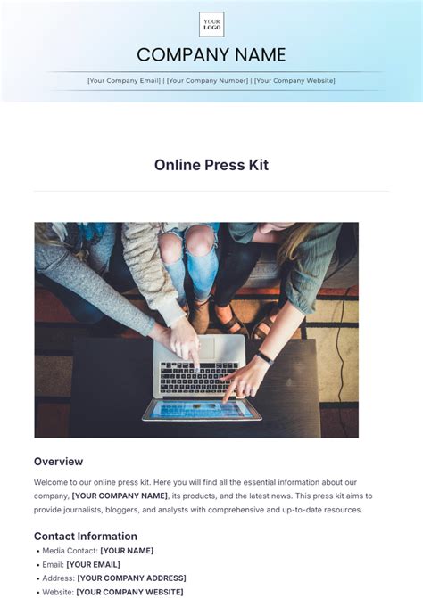 Free Press Kit Templates To Customize Online