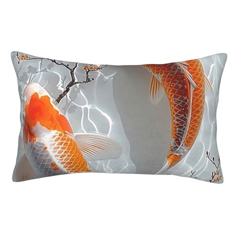 Adobk Koi Fish Water Print Pillow Cases Standard Size Pillowcases With