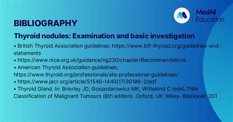 Thyroid nodules: Examination and basic investigation | Content | MedAll