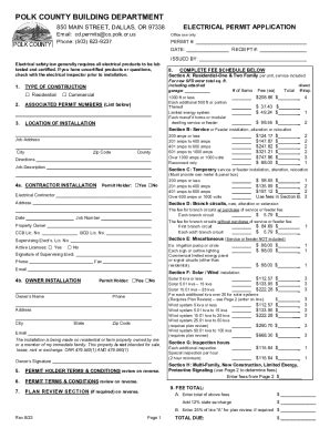 OR Electrical Permit Application Polk County 2023 2024 Fill And