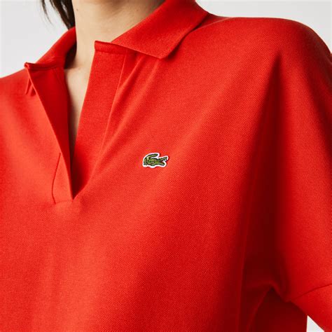 Women S Lacoste Loose Fit Flowy Pique Polo Shirt