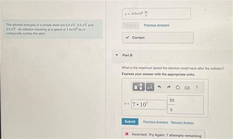 Solved The Allowed Energies Of A Simple Atom Are Ev Ev Chegg