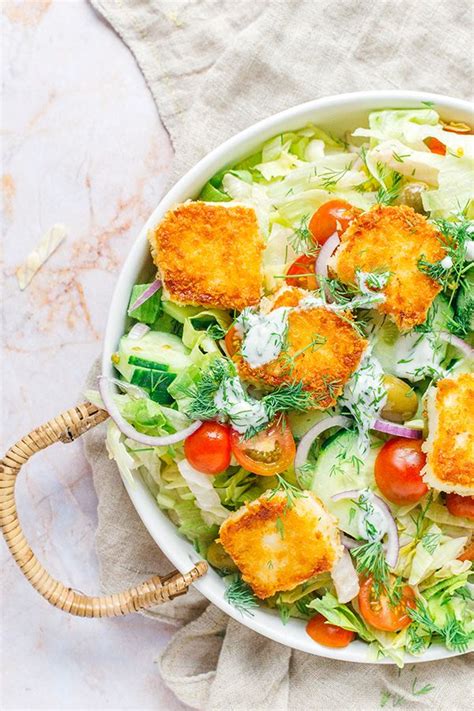 Griekse Salade Met Haloumi En Dille Yoghurtdressing Brenda Kookt