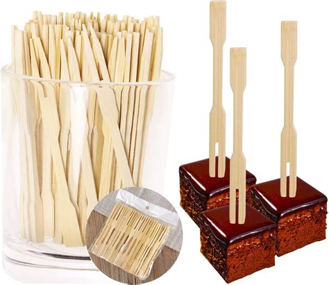 Amazon 500 Pcs Bamboo Cocktail Appetizer Forks Food Fruit Picks