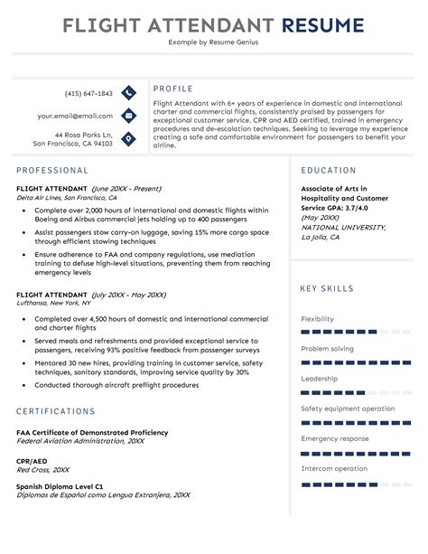 Flight Attendant Resume Examples And Writing Guide For 2024