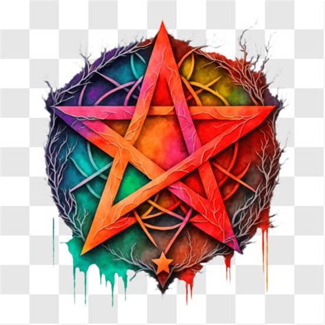 Download Pagan Symbolism Inspired Pentagram Design PNG Online - Creative Fabrica