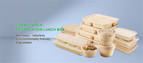 Eco Friendly Biodegradable Compartment Disposable Takeaway Cornstarch