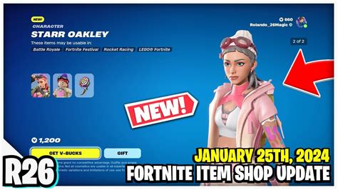 Fortnite Item Shop New Starr Oakley Skin And Icon Series Emote