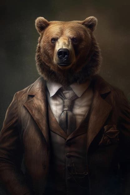 Se Muestra Un Oso De Traje Con Una Camiseta Que Dice El Oso Foto