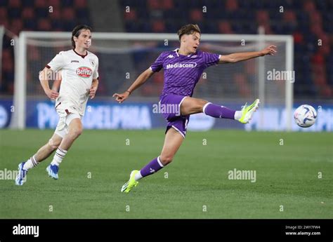 Fiorentina S Christian Biagetti Fights For The Ball With Torino S