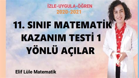 11 SINIF MEB KAZANIM KAVRAMA MATEMATİK 1 TEST YÖNLÜ AÇILAR YouTube