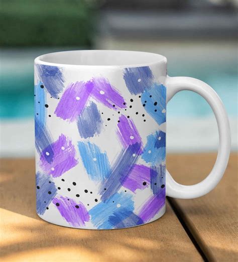 Buy White Lavender Brushstroke 300 Ml Stoneware Coffee Mug At 38 Off