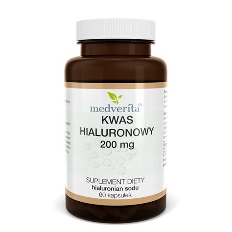 Kwas Hialuronowy 200mg Hialuronian Sodu Hyaluronic Acid Kolagen 60