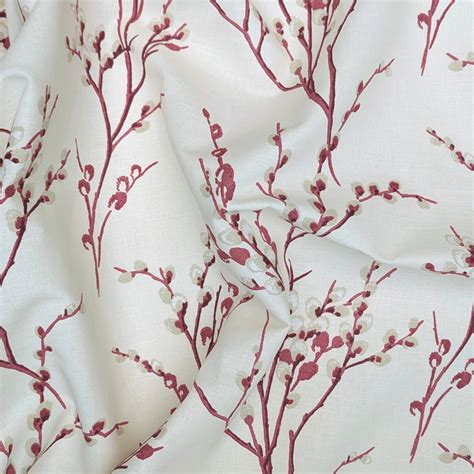 Pussy Willow Cranberry Fabric County Fabrics Fabrics Curtains And Blinds