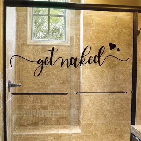 Amazon Get Naked Decal Vinyl Wall Quote Saying Bathroom Shower